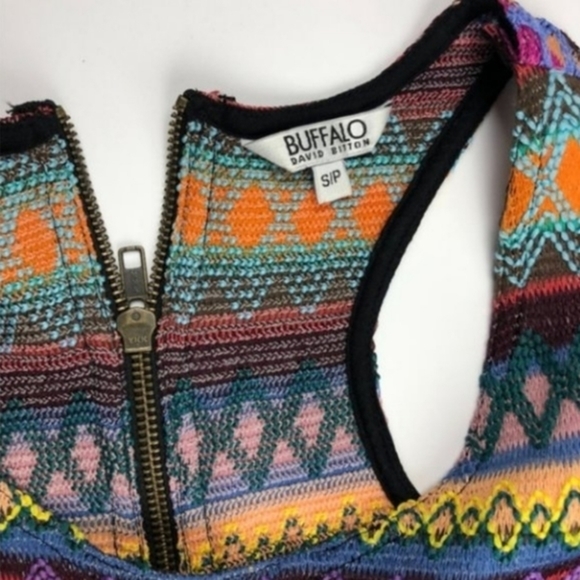 Buffalo David Britton Embroidered Bodycon Boho Mini Dress S - Picture 14 of 14